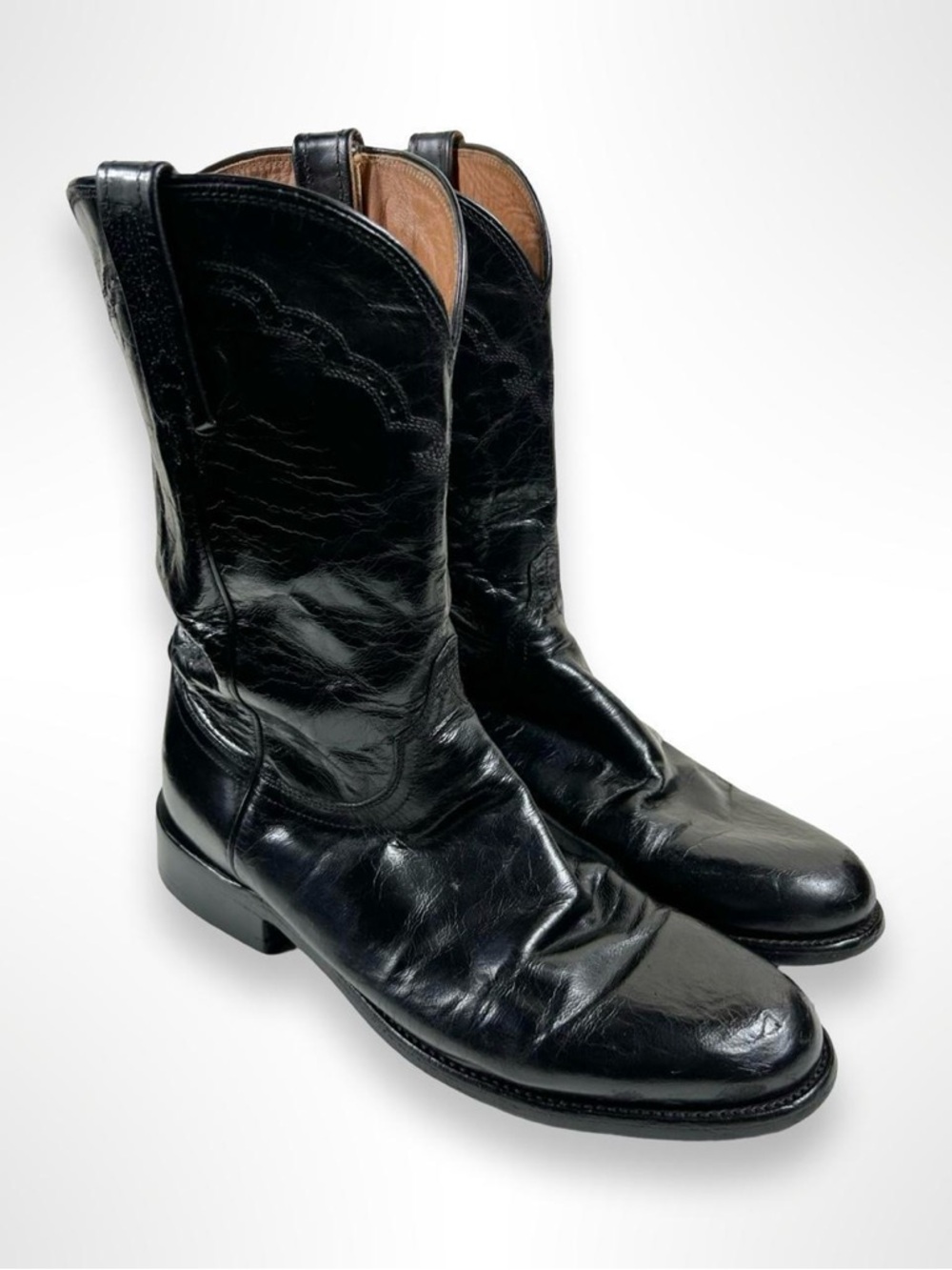 LUCCHESE mad dog goat skin roper western boots